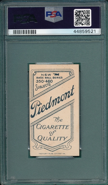 1909-1911 T206 Bridwell W/ Cap Piedmont Cigarettes PSA 6