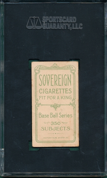 1909-1911 T206 Doolan, Batting, Sovereign Cigarettes SGC 30