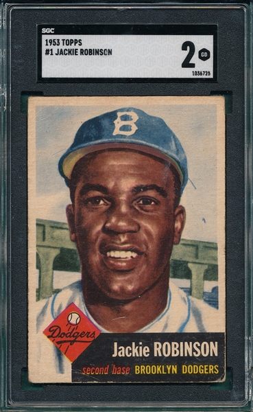 1953 Topps #1 Jackie Robinson SGC 2 *Nicely Centered*