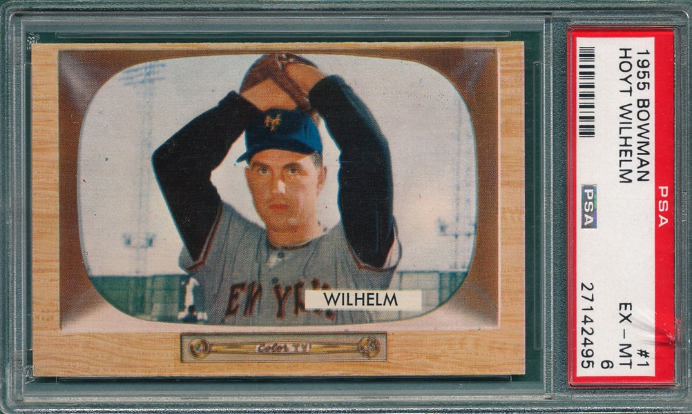 1955 Bowman #1 Hoyt Wilhelm PSA 6
