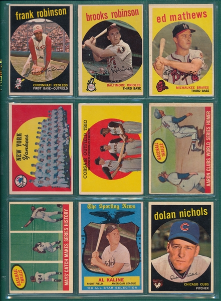 1959 Topps Lot of (441) W/ Aaron, Musial & Mantle