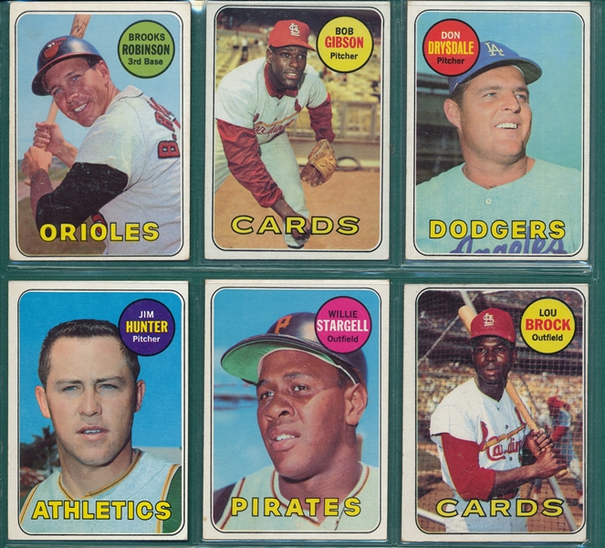 1969 Topps Baseball Partial Set (587/664) W/ #550 Brooks Robinson