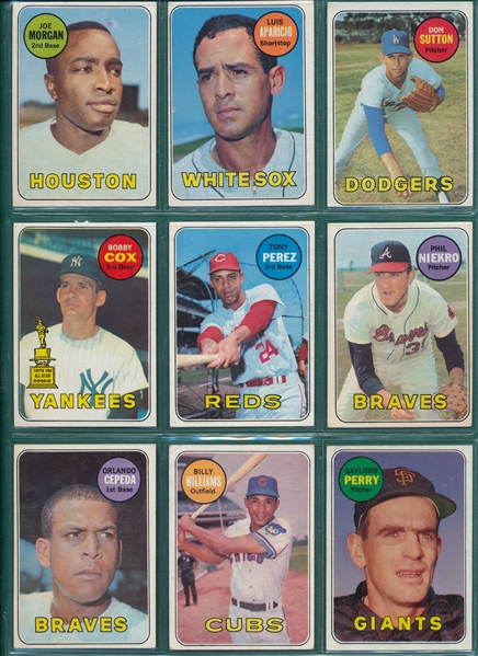 1969 Topps Baseball Partial Set (587/664) W/ #550 Brooks Robinson