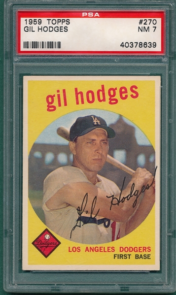 1959 Topps #270 Gil Hodges PSA 7