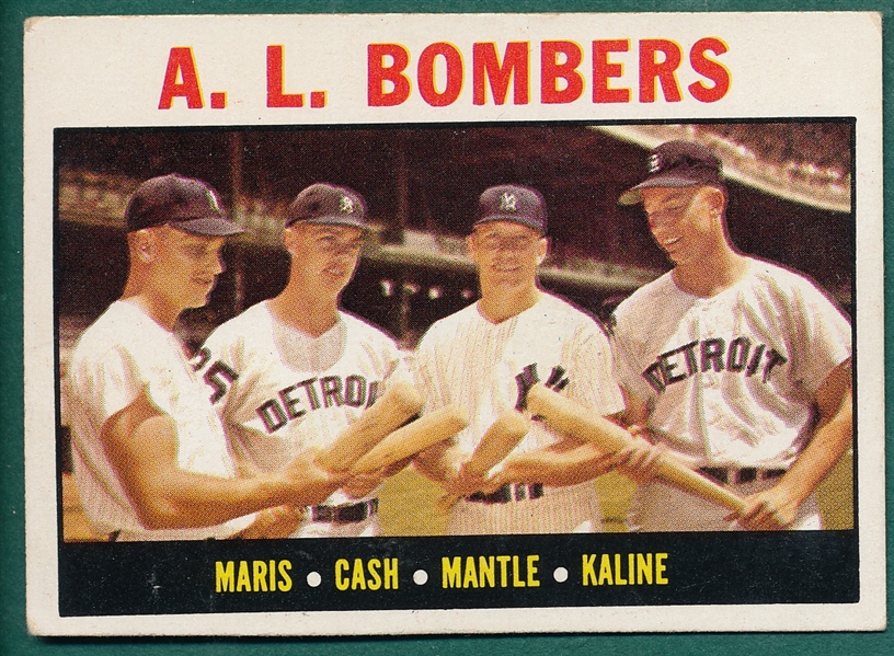 1964 Topps #331 AL Bombers (B) W/ Maris, Kaline & Mantle