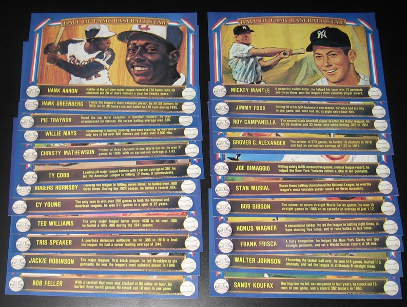 1982 Davco Hall of Fame Baseball Stars Complete Set (25)