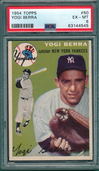 1954 Topps #50 Yogi Berra PSA 6
