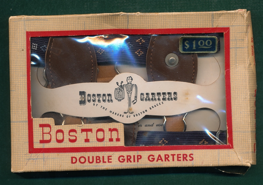 c.1910 Fatima Cigarettes Dance Booklets (2) & Boston Double Grip Garters, Complete Box, Lot of (3)