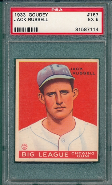 1933 Goudey #167 Jack Russell PSA 5