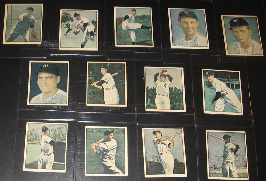 1951 Berk Ross Yankees Lot of (15) W/ Rizzuto & Berra