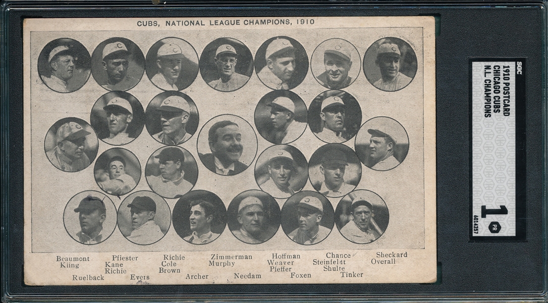 1910 Chicago Cubs Postcard PSA 1