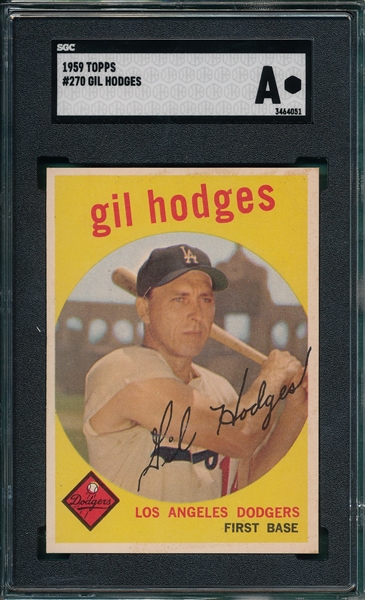 1959 Topps #270 Gil Hodges SGC Authentic