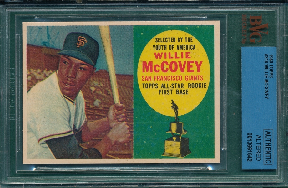 1960 Topps #316 Willie McCovey BVG Authentic *Rookie*