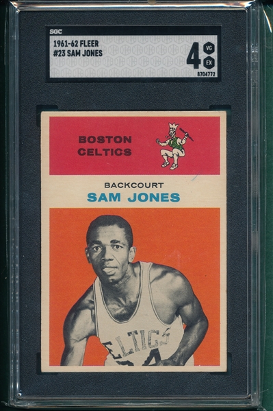 1961 Fleer Basketball #23 Sam Jones SGC 4
