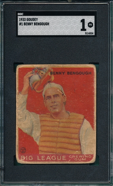 1933 Goudey #1 Benny Bengough, SGC 1