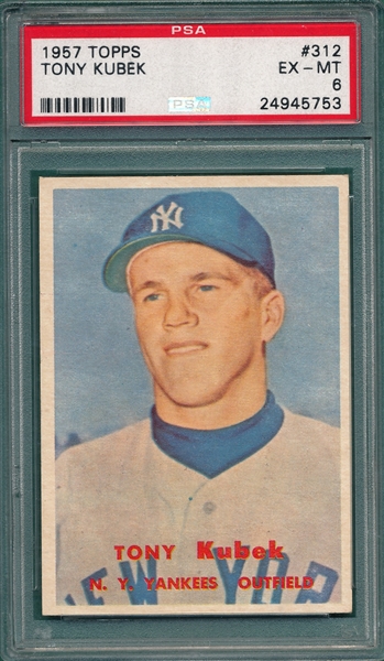 1957 Topps #312 Tony Kubek PSA 6 *Rookie*