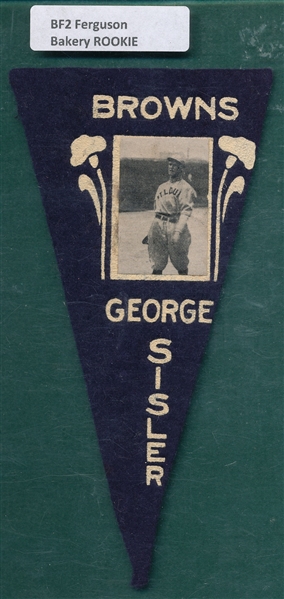 1916 BF2 George Sisler Ferguson Bakery Penant, Rookie