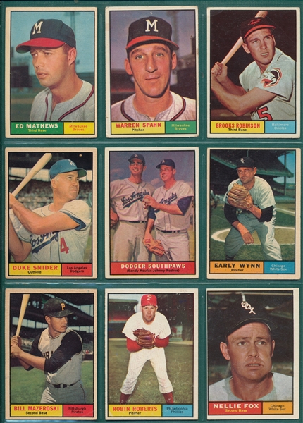 1961 Topps Lot of (428) W/ Aaron, Clemente & Mays 
