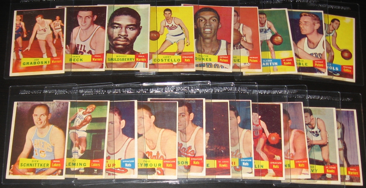 1957 Topps Basketball Partial Set (56/80) W/ #5 Sharman