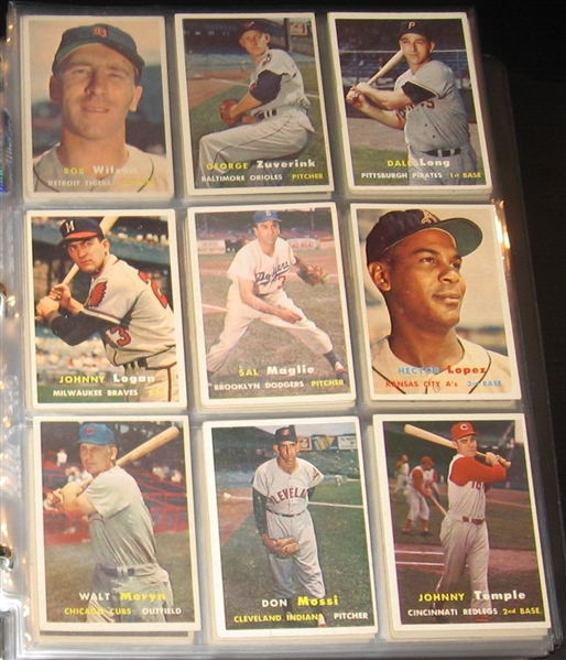 1957 Topps Baseball Partial Set (377/406) W/ 1st Series Checklist