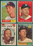 1961 Topps Lot of (22) W/ High Numbers, Aaron, Yaz & Mantle