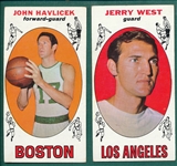 1969 Topps Basketball #20 Havlicek, Rookie, & #90 West, Lot of (2) 