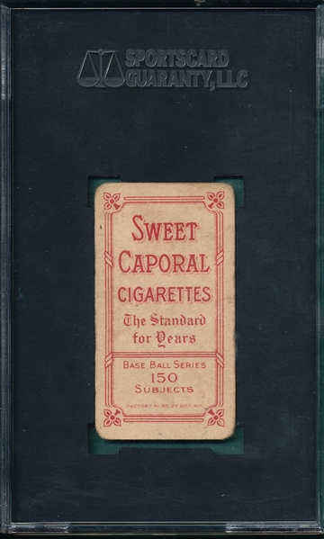 1909-1911 T206 Cy Young, Portrait, Sweet Caporal Cigarettes SGC 30