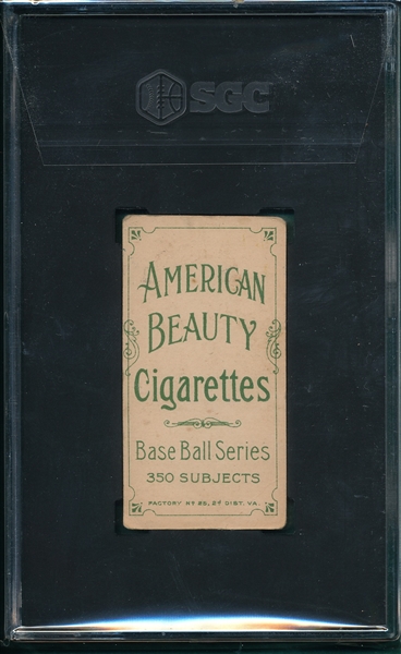 1909-1911 T206 Krause, Portrait, American Beauty Cigarettes SGC 3
