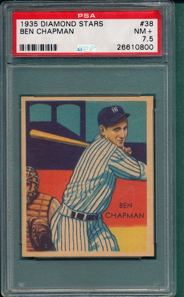 1934-36 Diamond Stars #38 Ben Chapman PSA 7.5