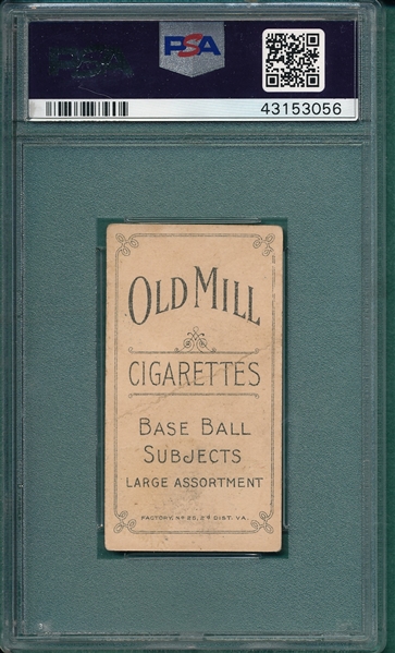 1909-1911 T206 Cravath Old Mill Cigarettes PSA 2