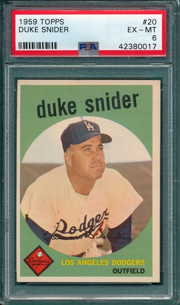 1959 Topps #20 Duke Snider PSA 6