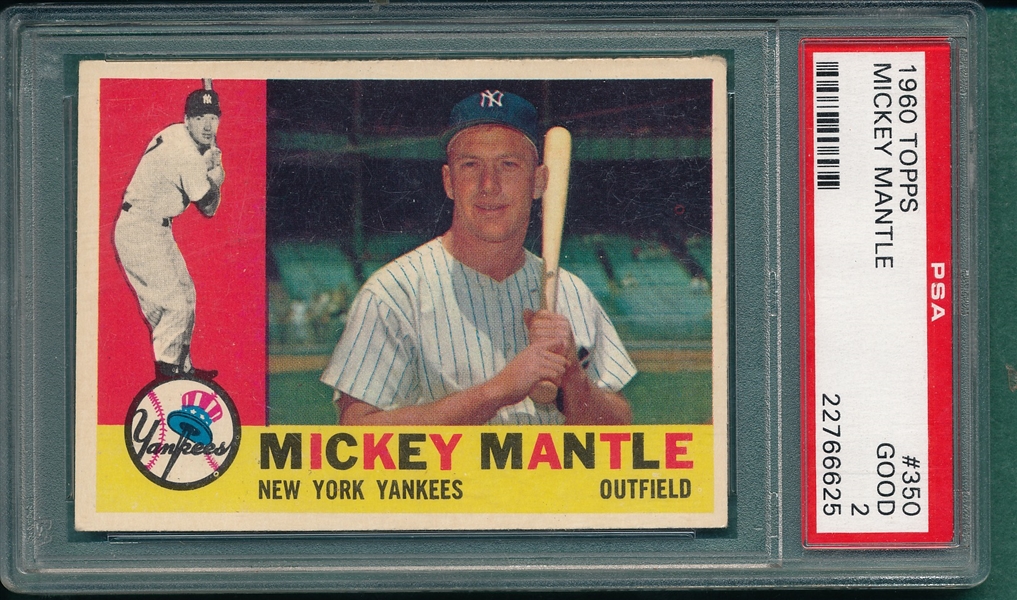 1960 Topps #350 Mickey Mantle PSA 2