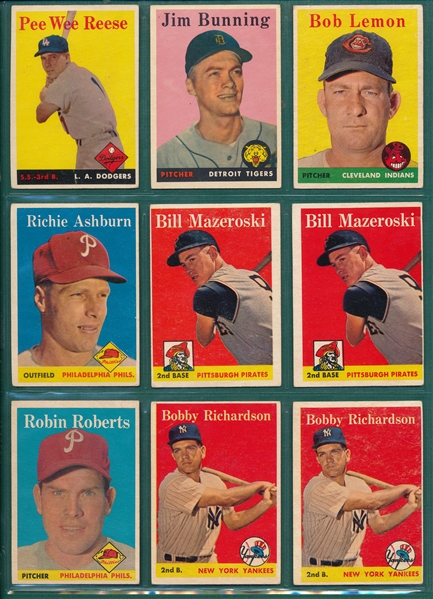 1958 Topps Lot of (9) W/ Reese