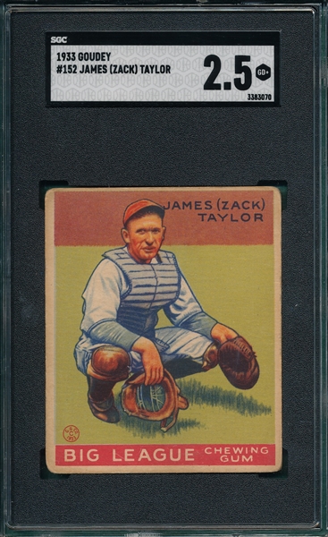 1933 Goudey #152 Jack Taylor SGC 2.5