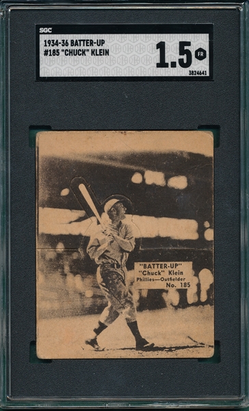 1934-36 Batter-Up #185 Chuck Klein SGC 1.5 *Hi #*
