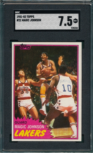 1981-82 Topps Basketball #21 Magic Johnson SGC 7.5
