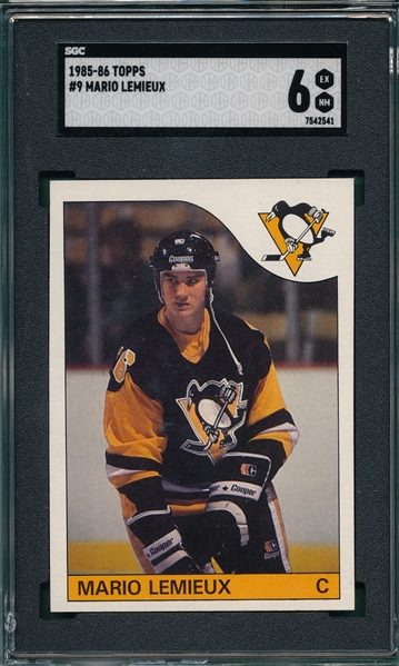 1985 Topps Hockey #9 Mario Lemieux SGC 6 *Rookie*