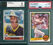 1979 Topps #116 Ozzie Smith BVG 4 & 1983 Donruss #586 Boggs PSA 8, Lot of (2) Rookies