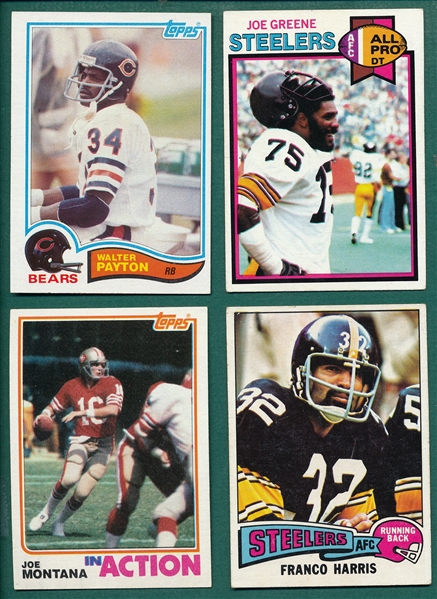 1975-86 Topps Football Lot of (239) W/ Payton, Montana & Largent, Rookie PSA