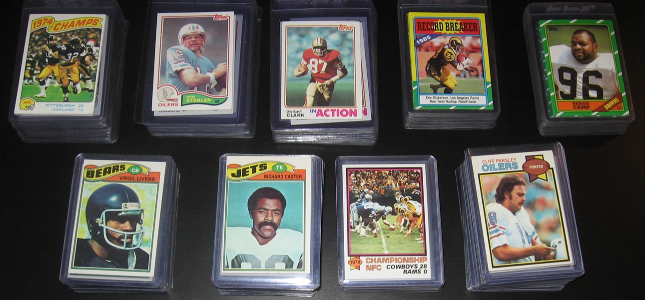 1975-86 Topps Football Lot of (239) W/ Payton, Montana & Largent, Rookie PSA