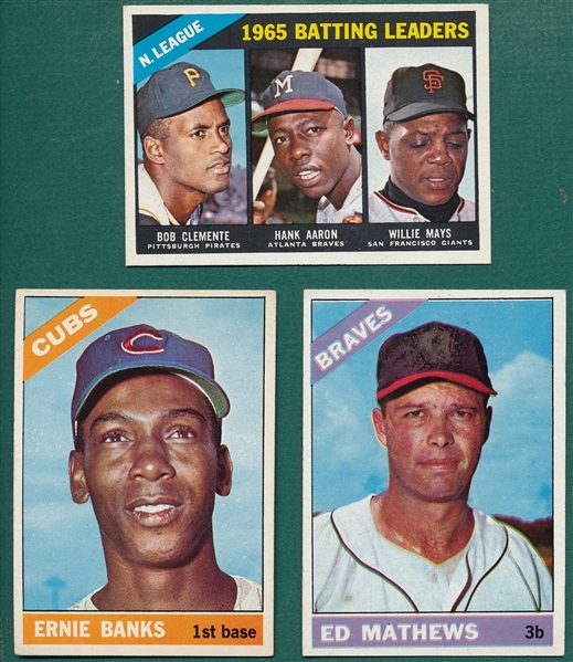1965-66 Topps Lot of (62) W/ '66 #110 Banks