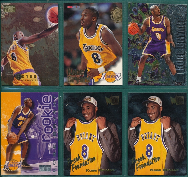 1995-96 Basketball Kobe Bryant, Rookies, Lot of (6)