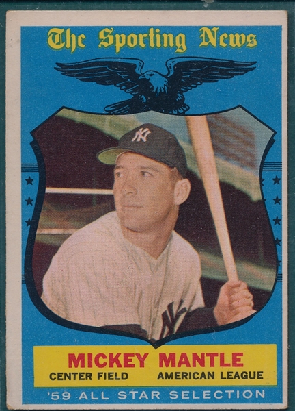 1959 Topps #564 Mickey Mantle, All Star