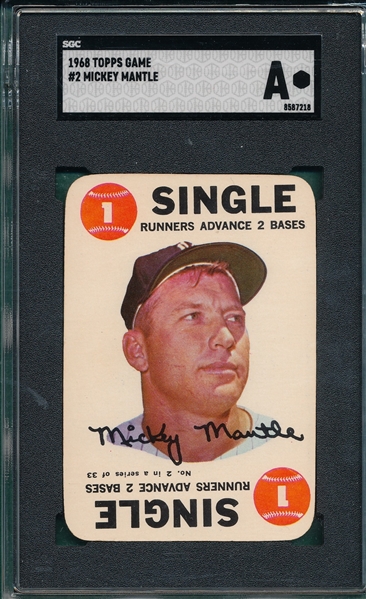 1968 Topps Game #2 Mickey Mantle SGC Authentic