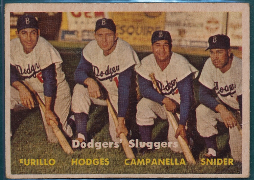 1957 Topps #400 Dodgers Sluggers W/ Hodges, Snider & Campanella