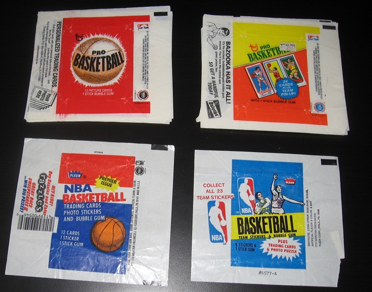 1968-86 Baseball, Basketball & Football, Wrappers Lot of (294)