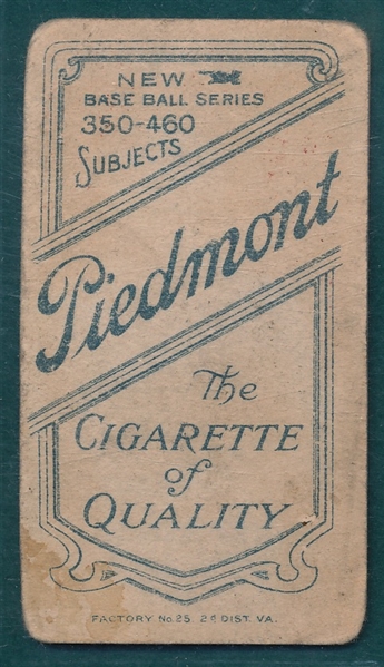 1909-1911 T206 McGraw, Port W/Cap, Piedmont Cigarettes