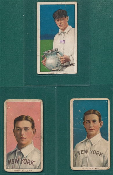 1909-1911 T206 Lot of (3) Hal Chase