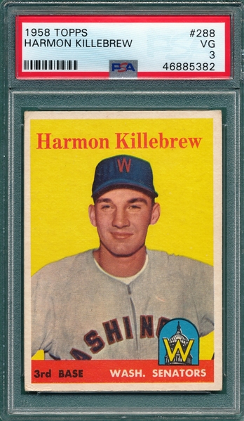 1958 Topps #288 Harmon Killebrew PSA 3
