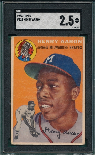1954 Topps #128 Henry Aaron SGC 2.5 *Rookie*